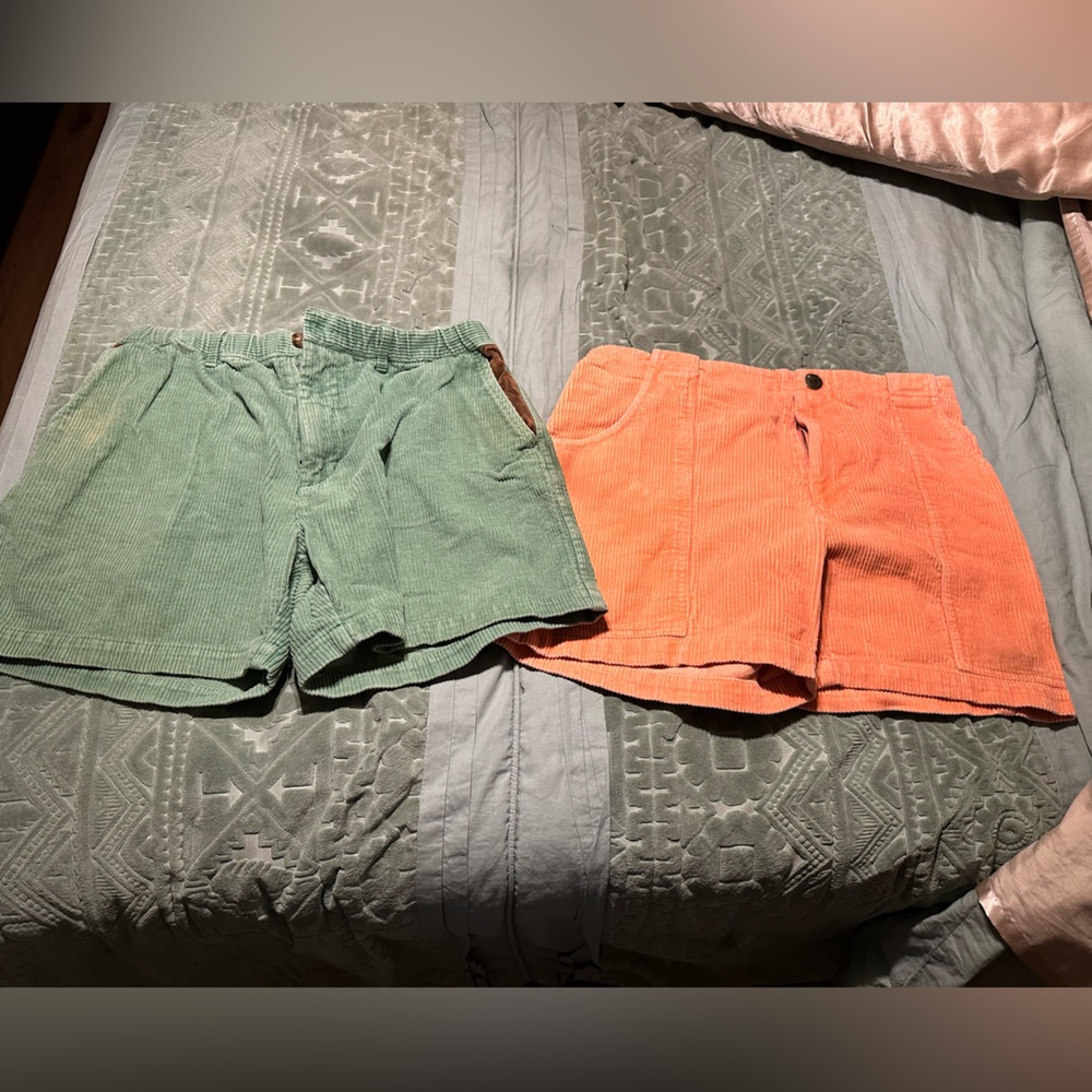 Two pair of corduroy chubbies size large. Good condition.